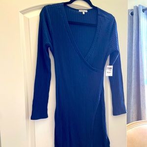 Wrap sweater dress